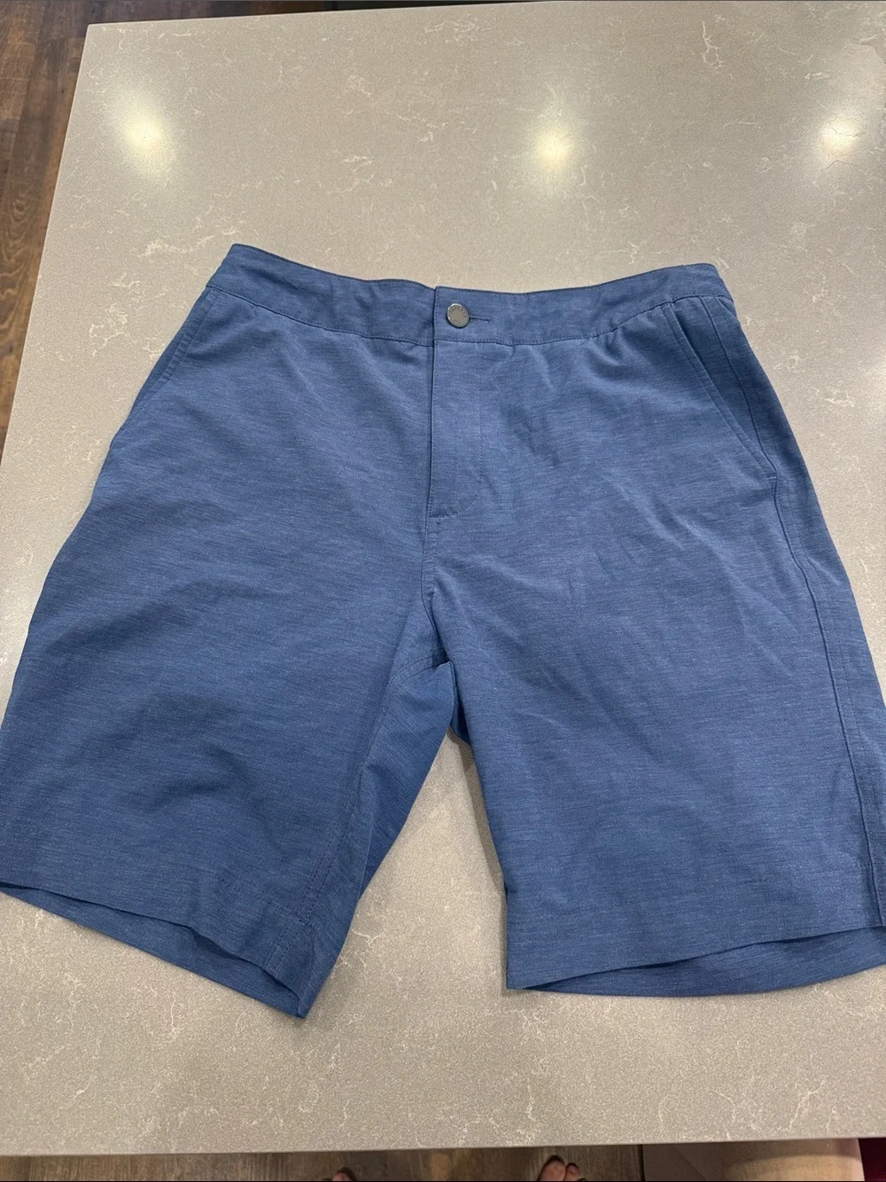 Faherty Navy Flat-Front Performance Shorts